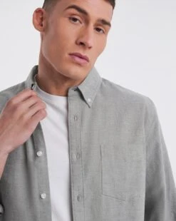 Long Sleeve Oxford Shirt| Charcoal -Wear Lusty Sales Store y08vm393707w