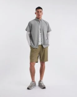 Short Sleeve Oxford Shirt| Charcoal