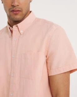 Short Sleeve Oxford Shirt| Coral -Wear Lusty Sales Store y08vm475762w
