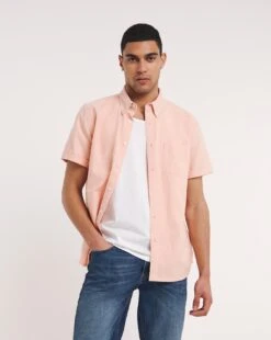 Short Sleeve Oxford Shirt| Coral -Wear Lusty Sales Store y08vm475763w