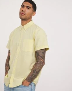 Short Sleeve Oxford Shirt| Yellow