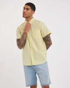 Short Sleeve Oxford Shirt| Yellow -Wear Lusty Sales Store y08vm480748w