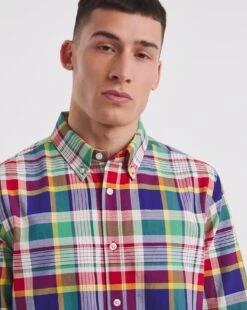 Long Sleeve Oxford Check Shirt| Multi Coloured Check -Wear Lusty Sales Store y08vm487735w