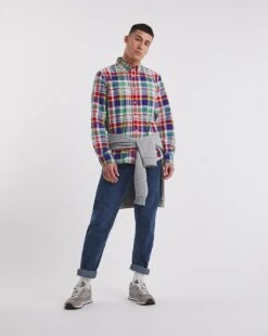 Long Sleeve Oxford Check Shirt| Multi Coloured Check -Wear Lusty Sales Store y08vm487736w