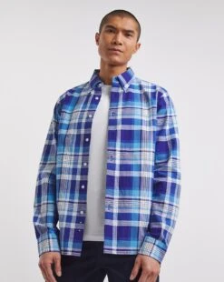 Long Sleeve Oxford Check Shirt| Blue Check -Wear Lusty Sales Store y08vm489737w