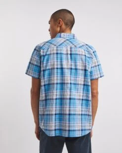 Short Sleeve Oxford Check| Blue Check -Wear Lusty Sales Store y08vm491737w