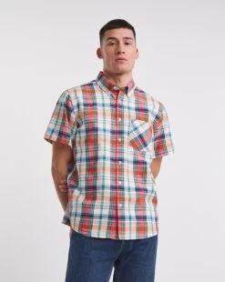 Short Sleeve Oxford Check Shirt| Multi Coloured Check -Wear Lusty Sales Store y08vm497738w