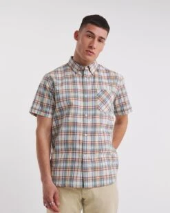 Short Sleeve Oxford Check Shirt| Green Check -Wear Lusty Sales Store y08vm514735w