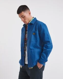 Workwear Cotton Shacket| Cobalt
