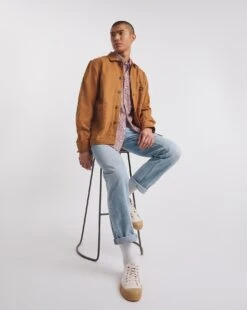 Short Sleeve Gingham Shirt| Rust -Wear Lusty Sales Store y08vm562736w