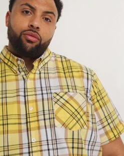 Short Sleeve Cotton Check Shirt| Yellow -Wear Lusty Sales Store y08vm586740w