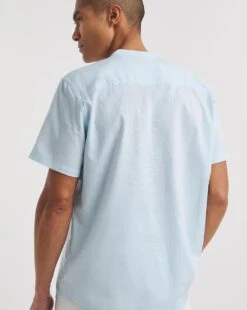 SS Grandad Linen Blend Shirt| Light Blue -Wear Lusty Sales Store y08vm617743w