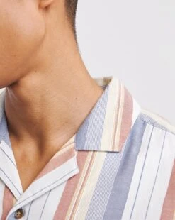 Short Sleeve Revere Collar Multi Stripe Shirt| Multi -Wear Lusty Sales Store y08vm676737w