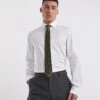 William Hunt Herringbone Formal Shirt| White