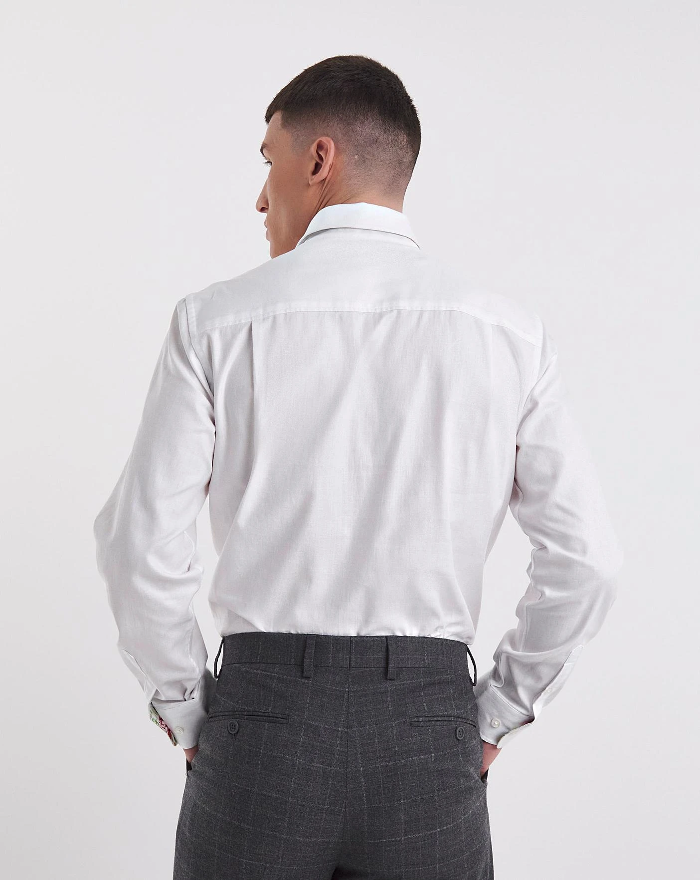 William Hunt Herringbone Formal Shirt| White 3 William Hunt Herringbone Formal Shirt| White - Image 3
