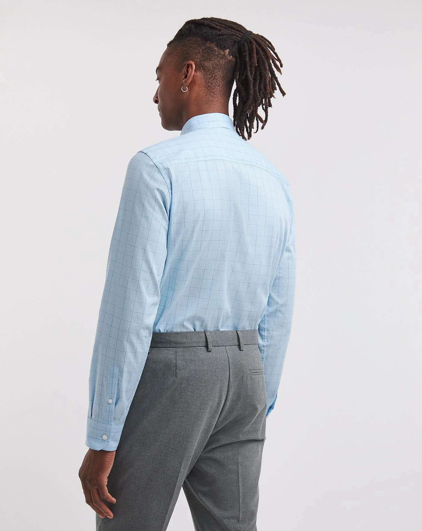 Jacamo Premium Prince Of Wales Shirt| Blue 3 Jacamo Premium Prince Of Wales Shirt| Blue - Image 3