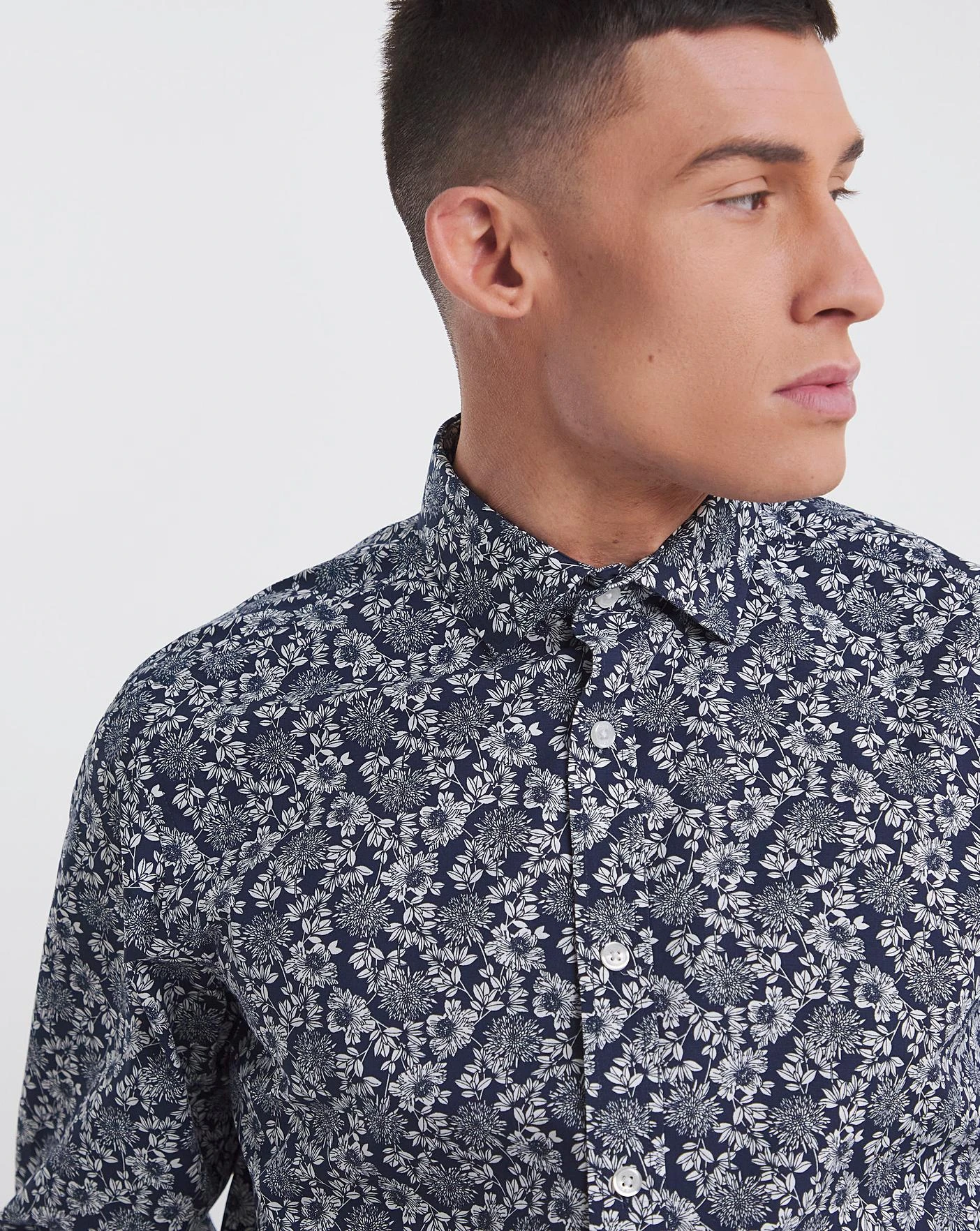 Jacamo Premium Formal Floral Print Shirt| Blue 3 Jacamo Premium Formal Floral Print Shirt| Blue - Image 3