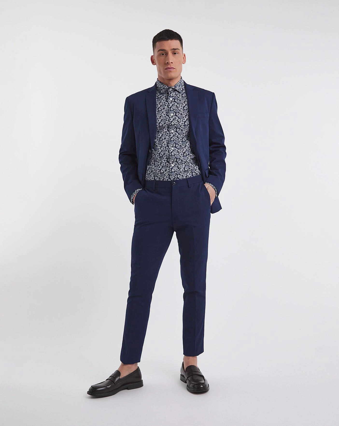Jacamo Premium Formal Floral Print Shirt| Blue 2 Jacamo Premium Formal Floral Print Shirt| Blue - Image 2