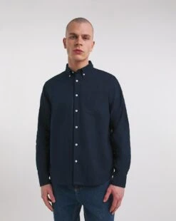 Long Sleeve Oxford Shirt Reg| Navy