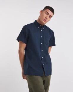 Short Sleeve Linen Shirt| Navy -Wear Lusty Sales Store y08wv209737w