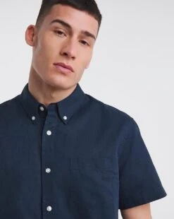 Short Sleeve Linen Shirt| Navy -Wear Lusty Sales Store y08wv209738w