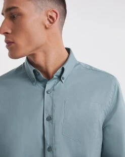 Steel Blue Long Sleeve Button Down Poplin Shirt| Steel Blue -Wear Lusty Sales Store y08wv480737w
