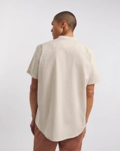 Linen Blend Grandad Collar Shirt| Light Stone 5 Linen Blend Grandad Collar Shirt| Light Stone -Wear Lusty Sales Store y08wv591738w