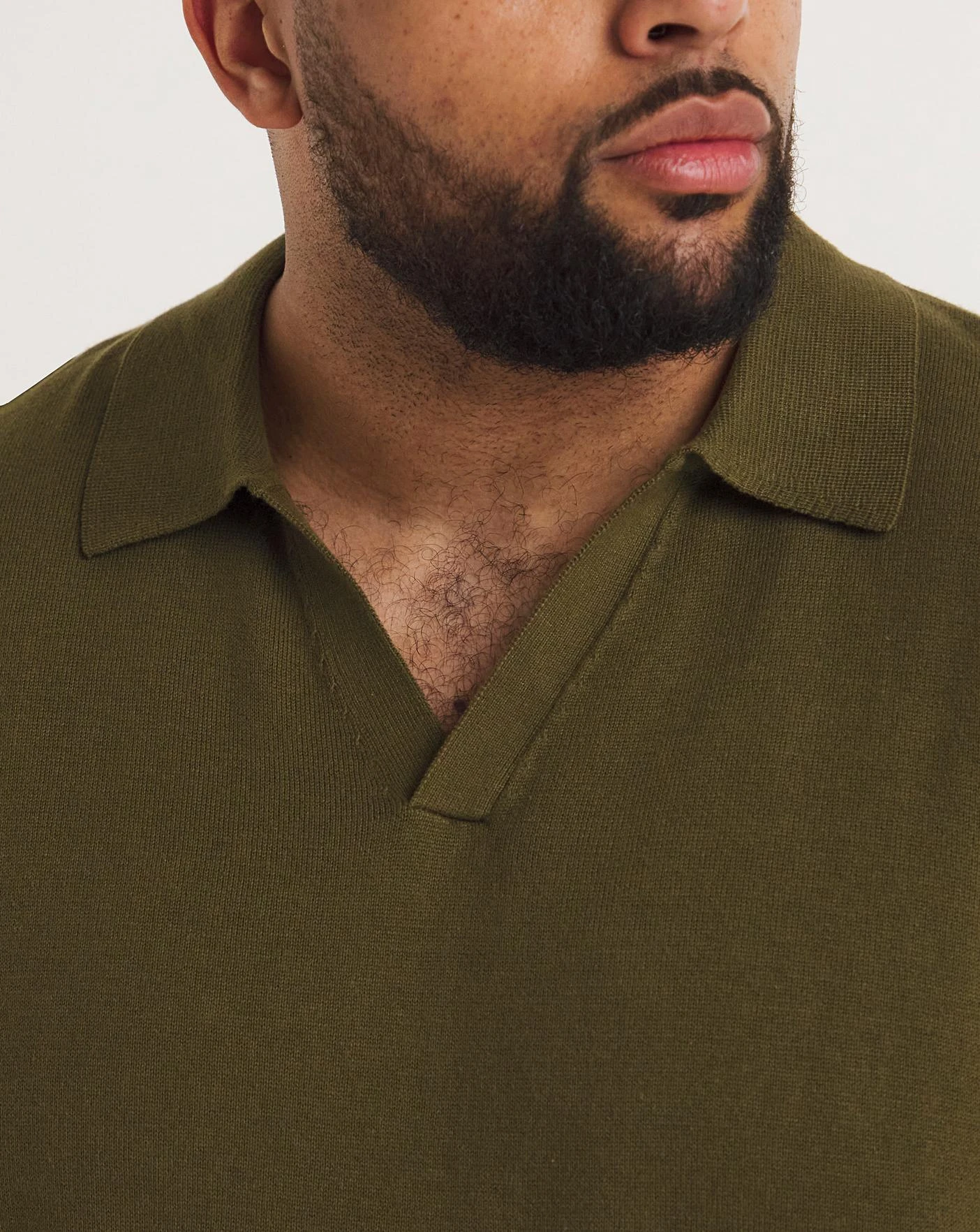 Khaki Revere Collar Short Sleeve Knitted Polo| Khaki 3 Khaki Revere Collar Short Sleeve Knitted Polo| Khaki - Image 3