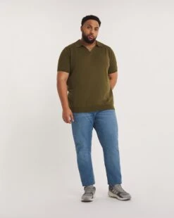 Khaki Revere Collar Short Sleeve Knitted Polo| Khaki 5 Khaki Revere Collar Short Sleeve Knitted Polo| Khaki -Wear Lusty Sales Store y08yt538736w