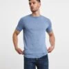 Blue Knitted Short Sleeve T Shirt| Blue