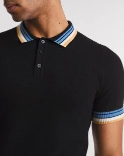 Black Knitted Tipped Polo| Black 6 Black Knitted Tipped Polo| Black -Wear Lusty Sales Store y08yt697708w