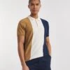 Navy Colour Block Knitted Polo| Navy