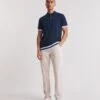 Navy Textured Rib Polo| Navy