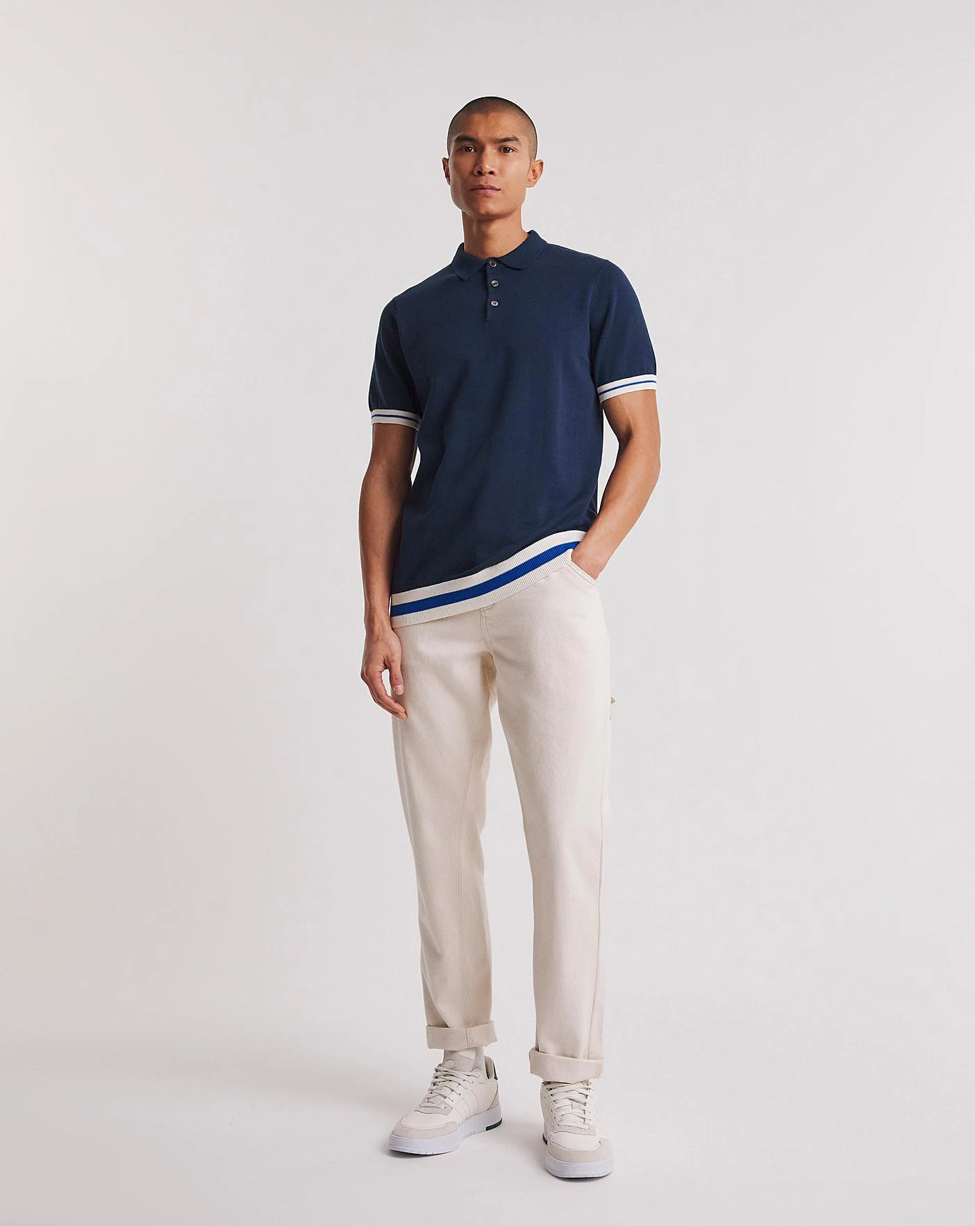 Navy Textured Rib Polo| Navy 1 Navy Textured Rib Polo| Navy
