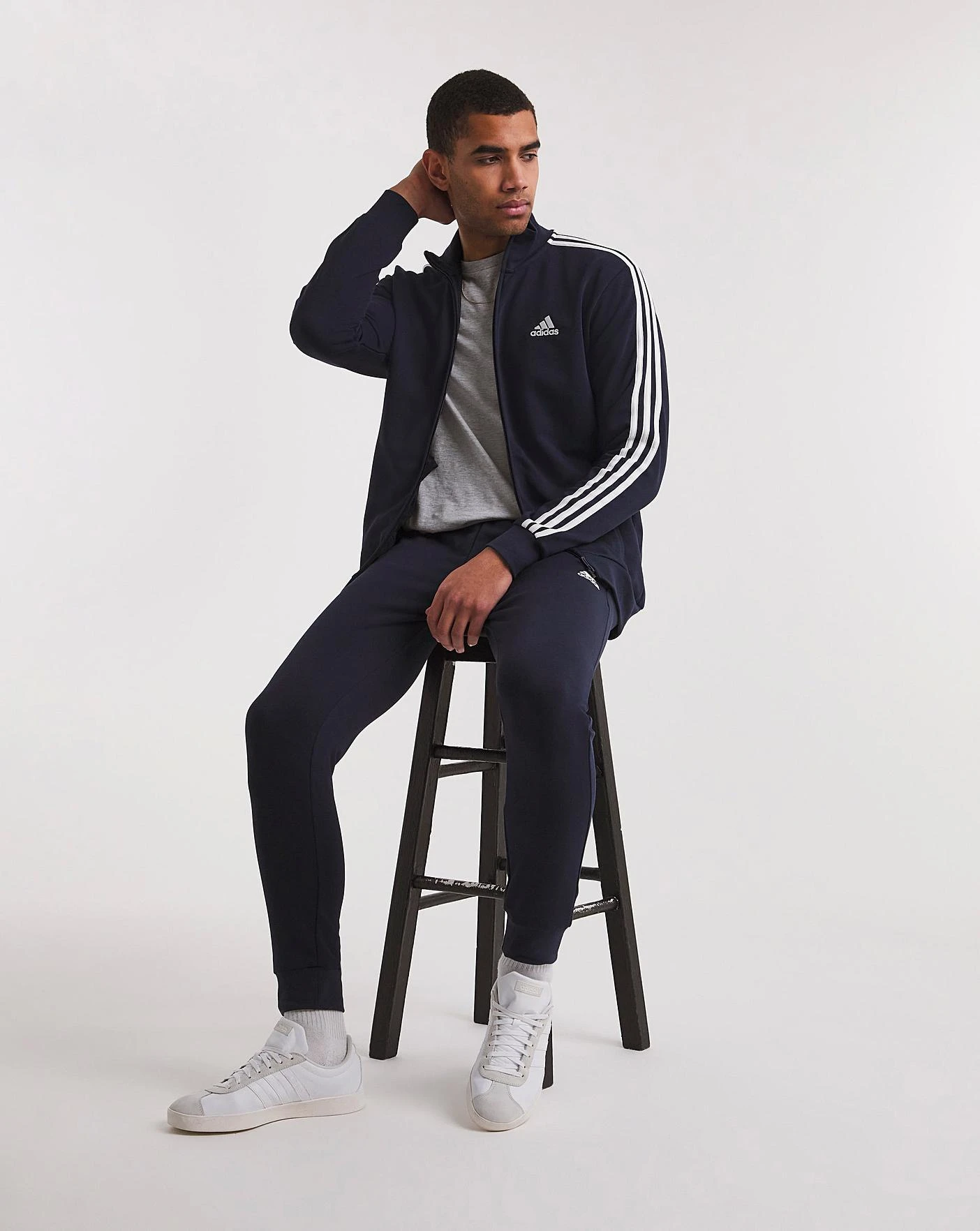 Adidas French Terry Tracksuit| Navy 1 Adidas French Terry Tracksuit| Navy