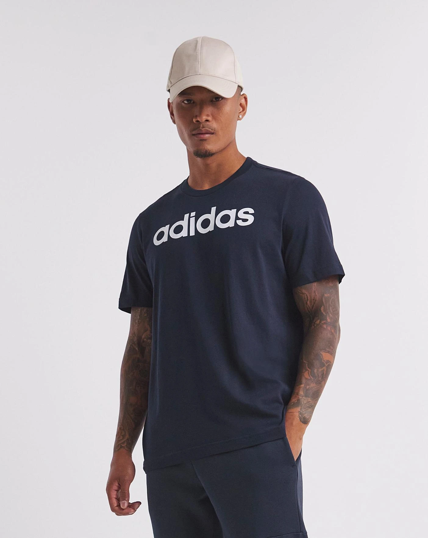 Adidas Essentials Logo T-Shirt| Ink/White 1 Adidas Essentials Logo T-Shirt| Ink/White