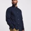 Long Sleeve Oxford Shirt Long| Navy