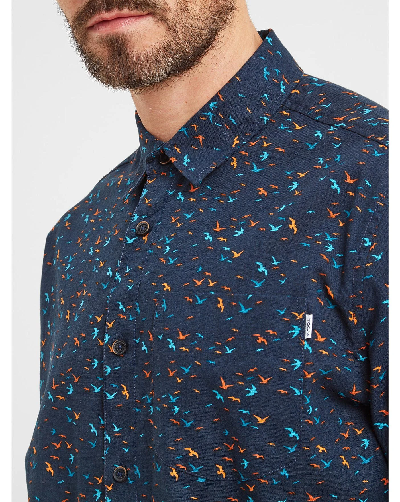 Tog24 Conrad Mens Short Sleeve Shirt| Dark Indigo 5 Tog24 Conrad Mens Short Sleeve Shirt| Dark Indigo - Image 5